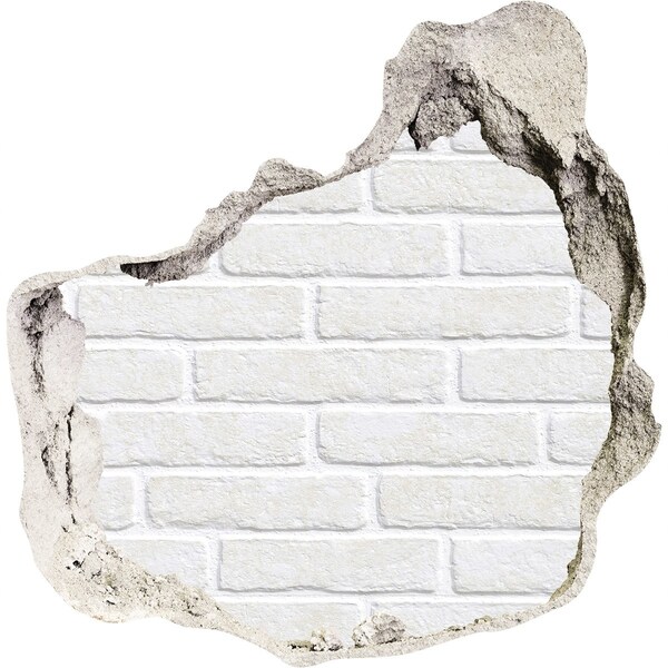 Hole in the wall decal A damaged wall with white bricks