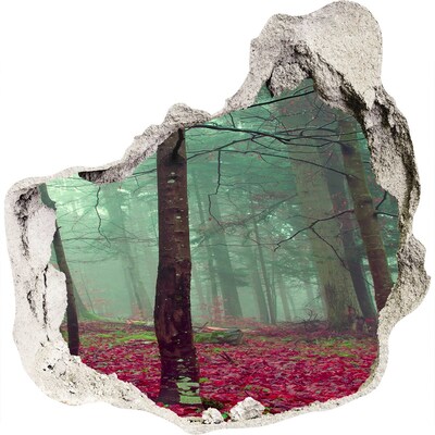 Hole wall sticker Enchanted Forest in the Fog