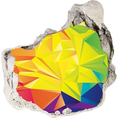 Hole in the wall decal A colorful explosion in a concrete hole