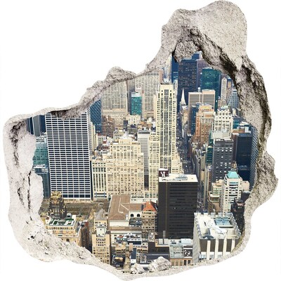 3D wall hole View of Manhattan
