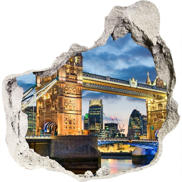Hole wall sticker Tower Bridge in London