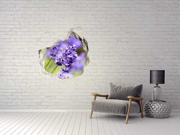 3D wall hole Lavender flowers in a virtual hole