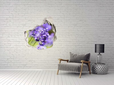 3D wall hole Lavender flowers in a virtual hole
