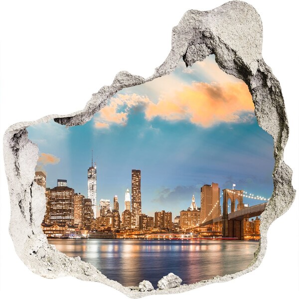 Hole wall sticker View of New York