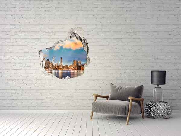 Hole wall sticker View of New York