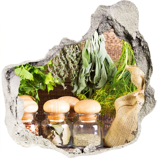 Hole wall sticker Herbal corner in the kitchen