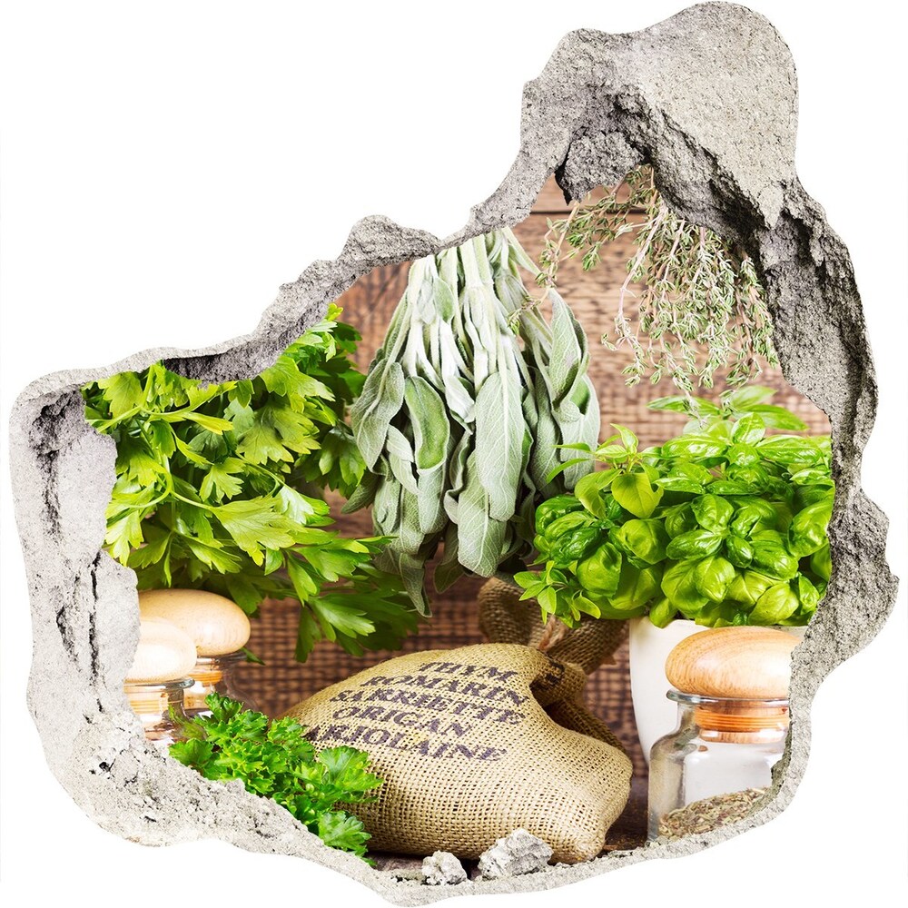 3D wall hole Herbs on a string