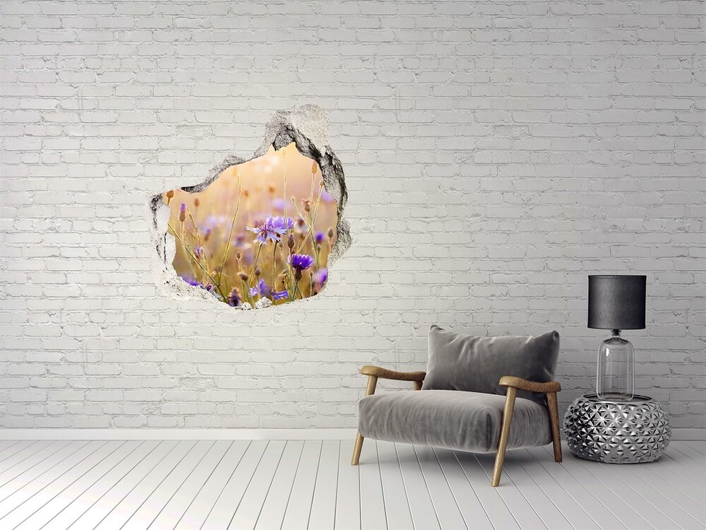 Hole wall sticker Field flowers