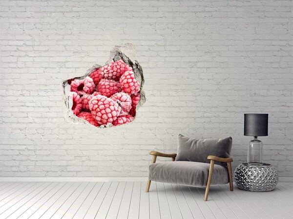 Hole wall sticker Frozen Raspberries in a Hole in the Wall