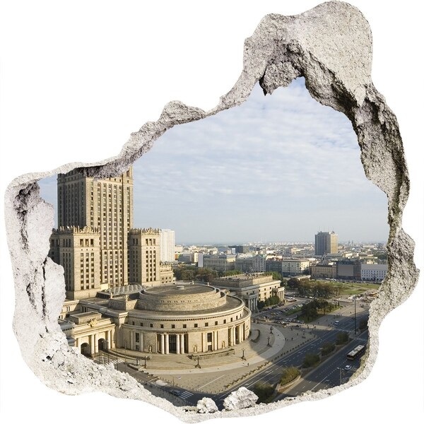 Hole in the wall decal View of Warsaw from a hole in the wall