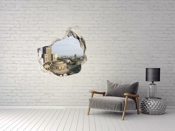 Hole in the wall decal View of Warsaw from a hole in the wall