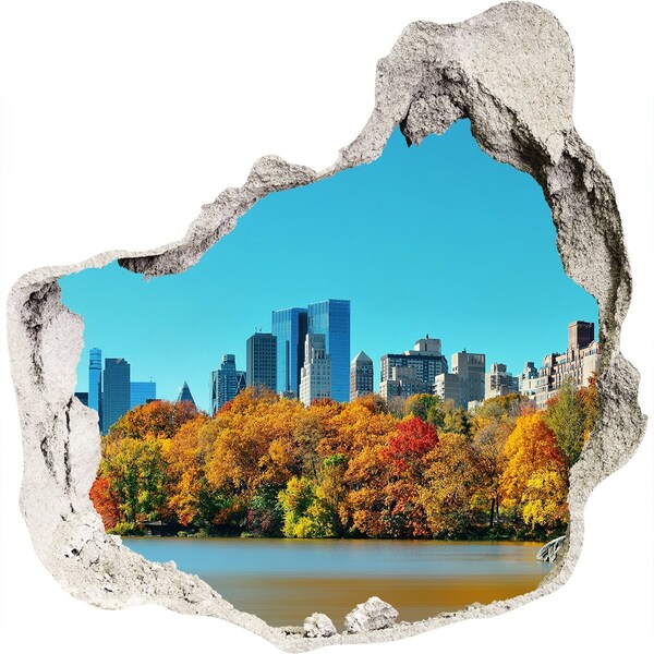 Hole in the wall decal Autumn in New York
