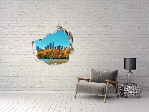 Hole in the wall decal New York in autumn