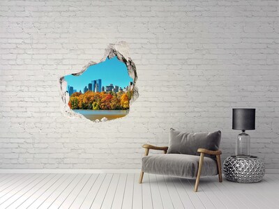Hole in the wall decal Autumn in New York