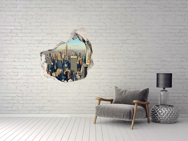 Hole wall sticker View of New York