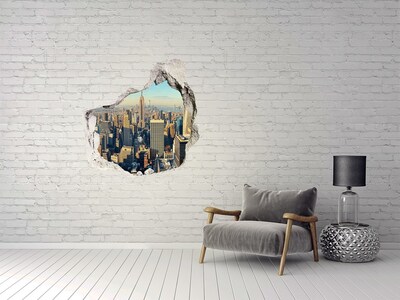 Hole wall sticker Skyscrapers