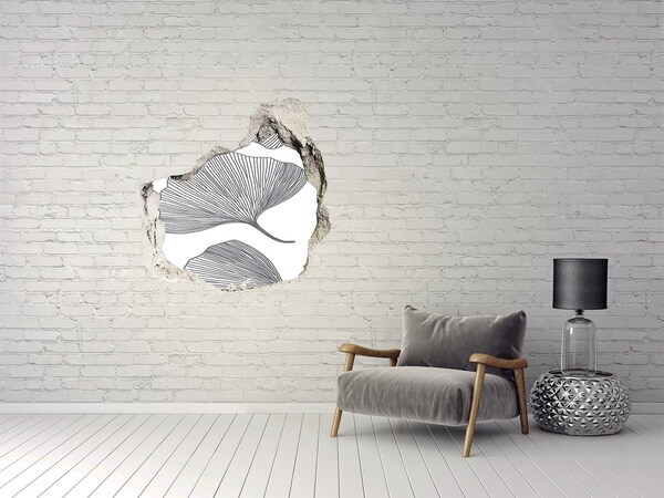 Hole in the wall sticker Ginkgo