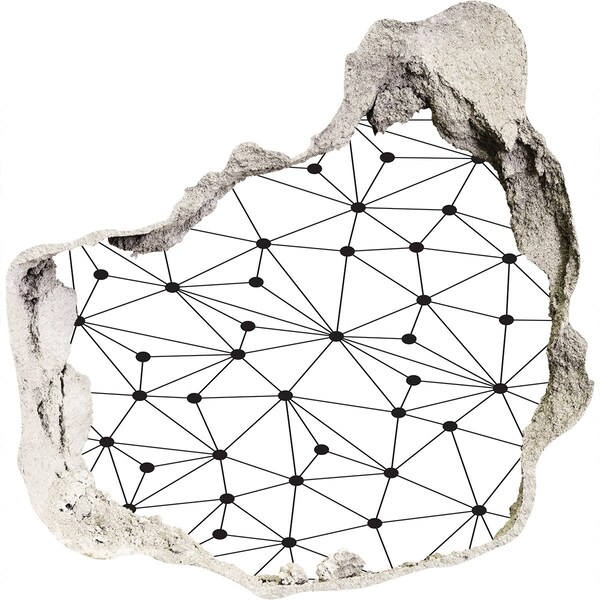 Hole in the wall decal Network of connections in the wall