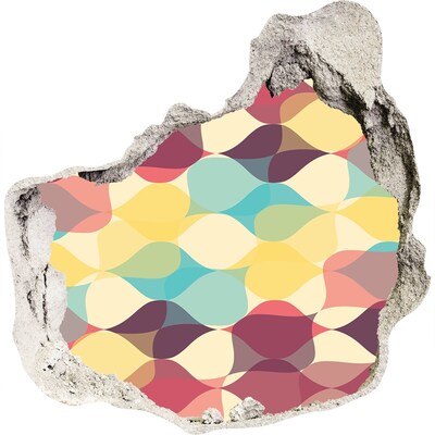 Hole in the wall sticker Colorful waves on the wall