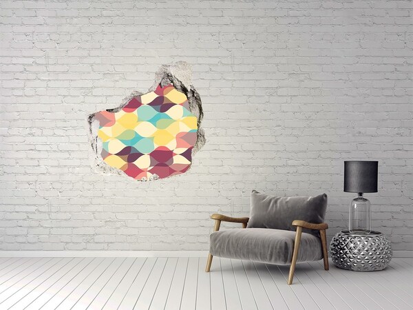 Hole in the wall sticker Geometric background