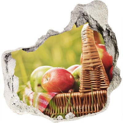 Hole in the wall decal A basket of apples in nature