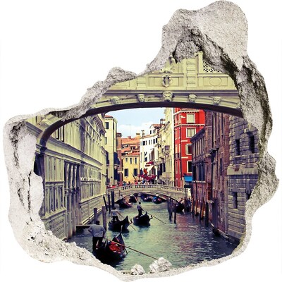 3D wall hole wallpaper Venice in the Hole