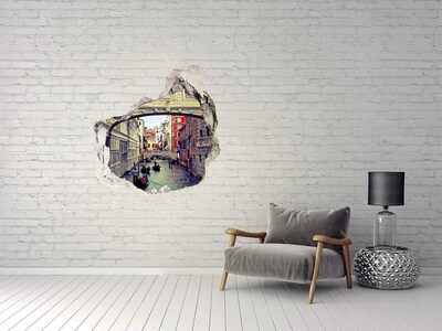 3D wall hole wallpaper Venice in the Hole