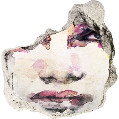 Hole in the wall decal The face in the ruined wall