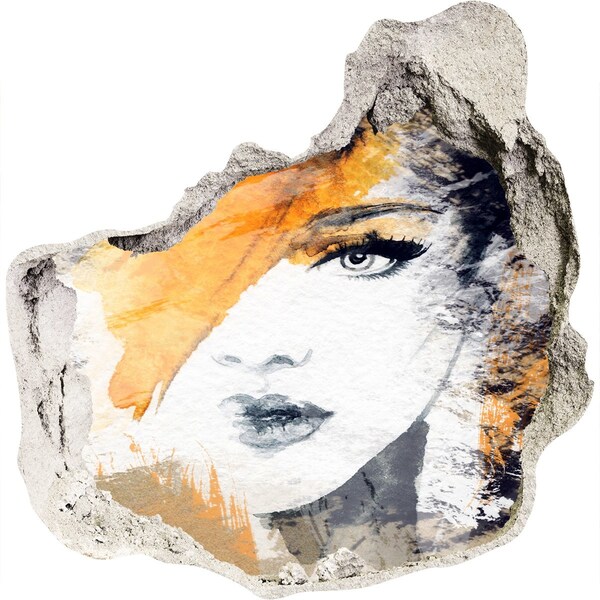 Hole in the wall decal Portrait in Golden Shades