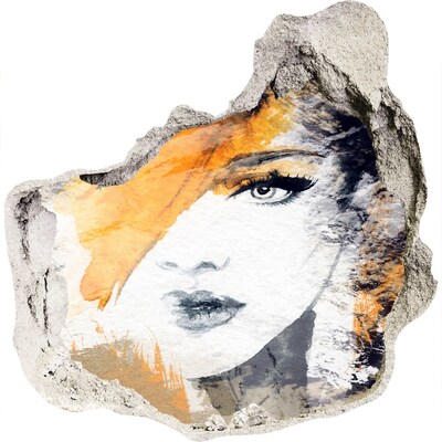 Hole in the wall decal Portrait in Golden Shades