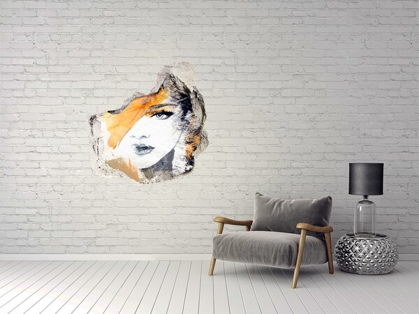 Hole in the wall decal Portrait of a woman