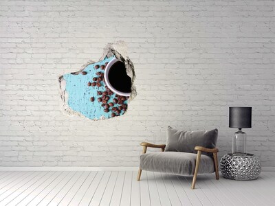 3D wall hole wallpaper A coffee moment of relaxation