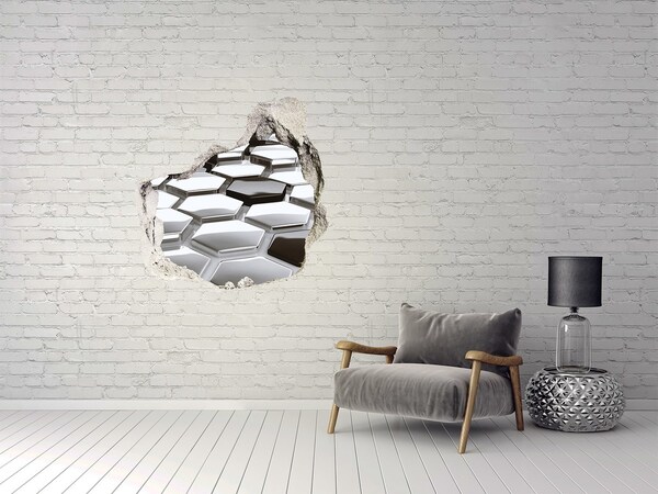3D wall hole wallpaper Modern hexagons in concrete