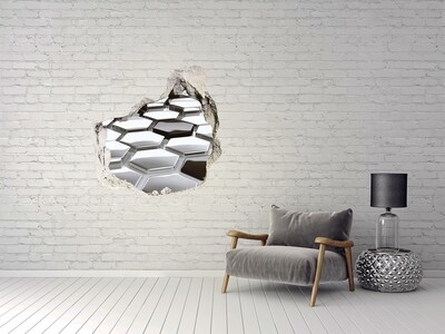 3D wall hole wallpaper Modern hexagons in concrete