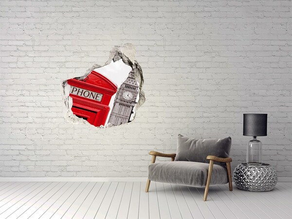 Hole in the wall sticker London scenery with a telephone booth