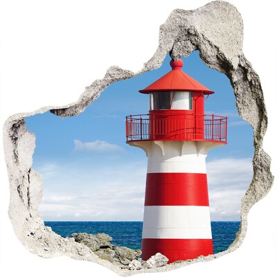 Hole in the wall sticker A lighthouse on the seashore