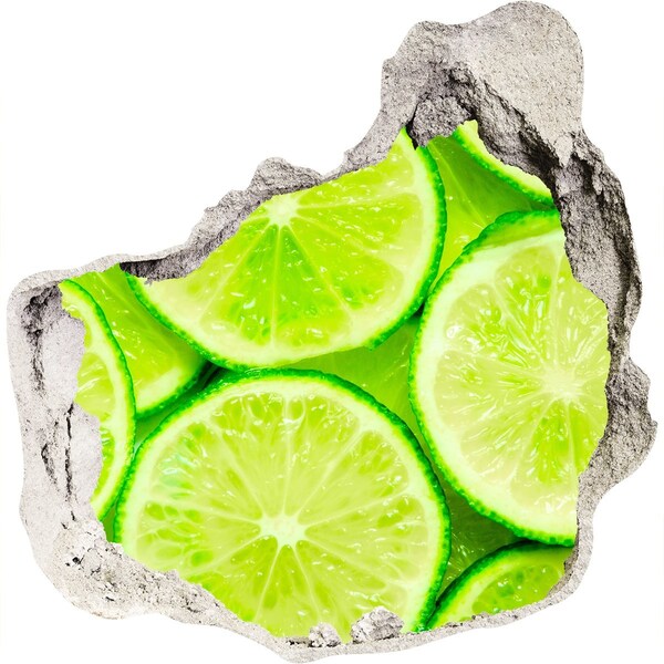 3D wall hole Fresh limes in concrete