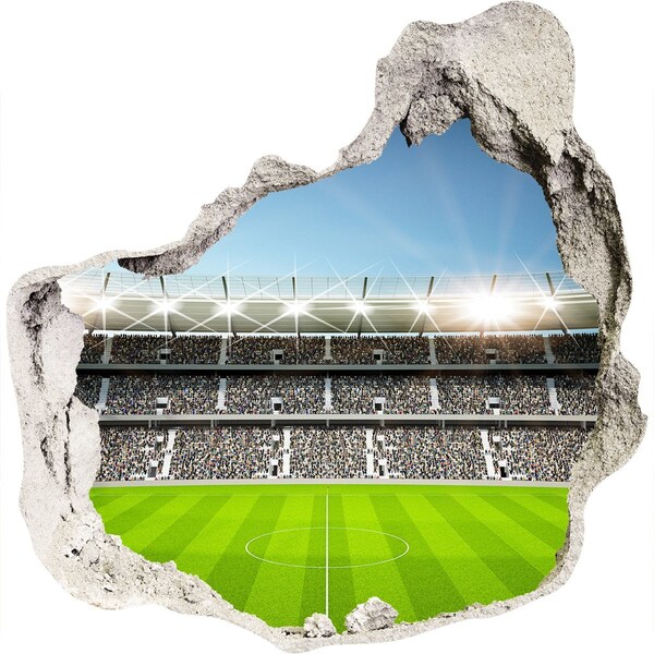 3D wall hole The football stadium in action