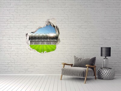 3D wall hole The football stadium in action