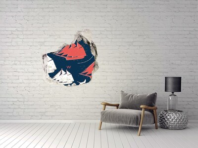 Hole wall sticker Ships sea birds