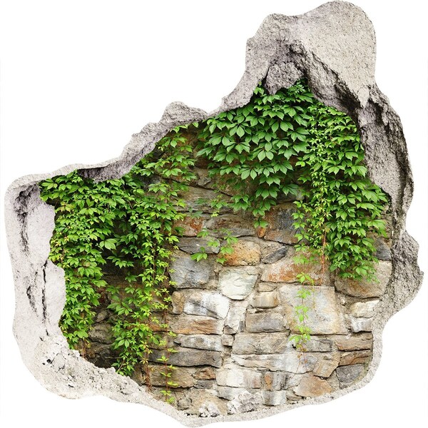 3D wall hole wallpaper Green ivy