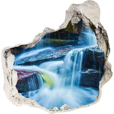 Hole wall sticker Waterfall among the rocks