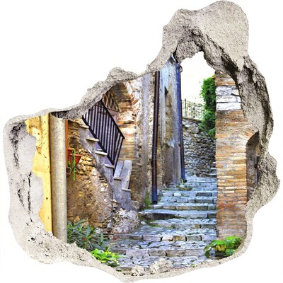 Hole wall sticker The charming streets of an Italian town