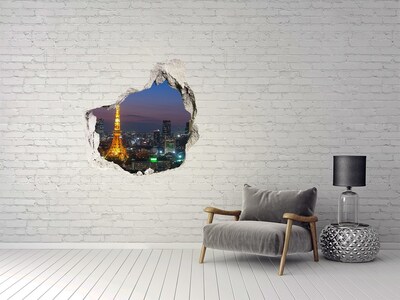 Hole wall sticker Tower in Tokyo