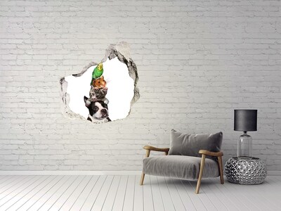 Hole wall sticker Animal group