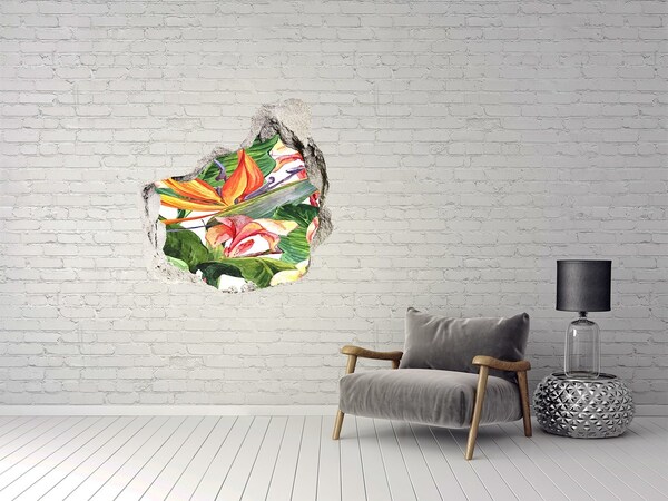 Hole in the wall decal Tropical paradise behind the wall