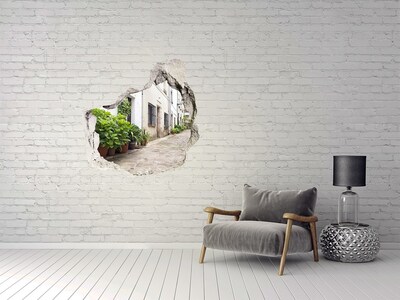 Hole in the wall decal A charming street with vegetation