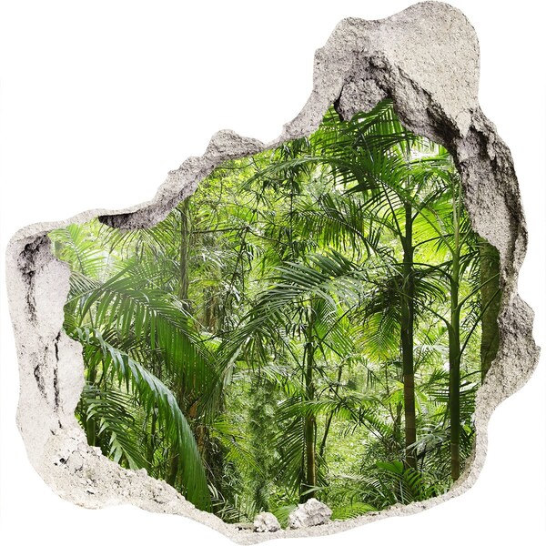 Hole in the wall decal Tropical jungle behind the wall