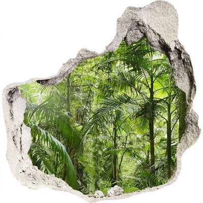 Hole in the wall decal tropical forest