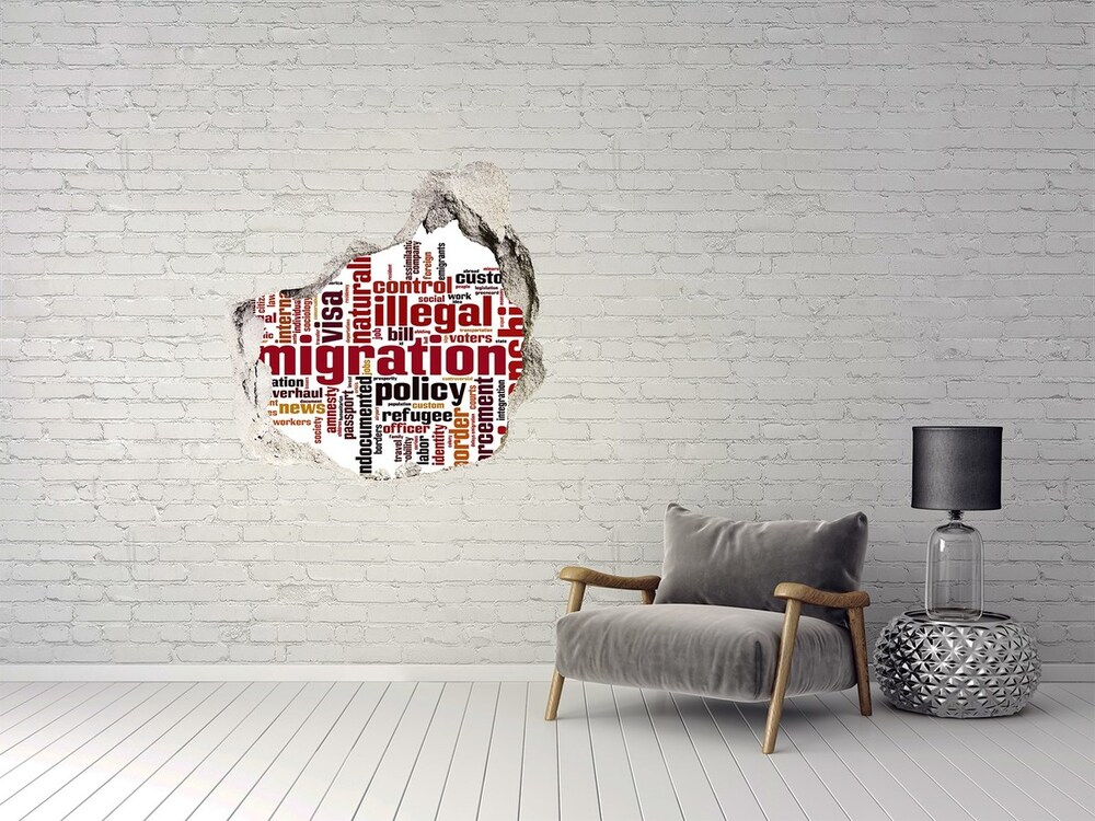 Hole in the wall sticker Immigration